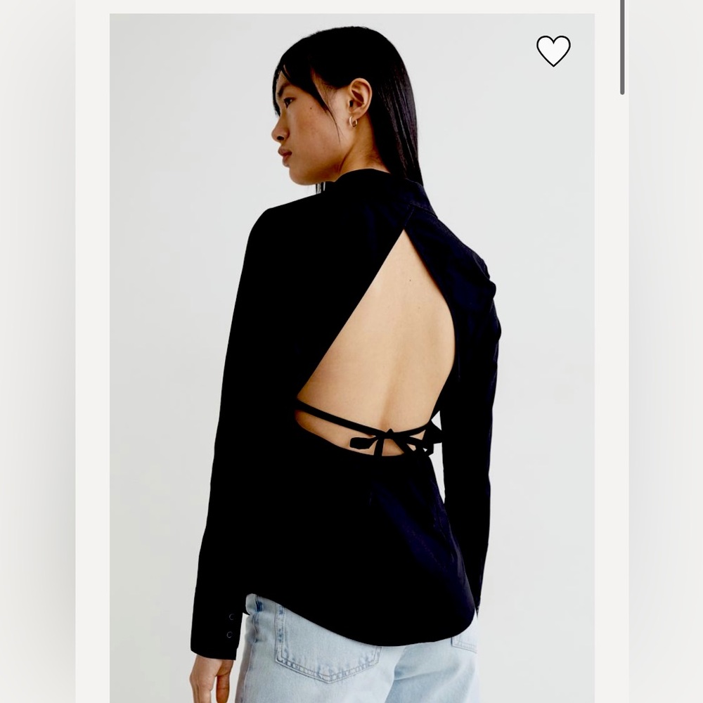 Button Down open back Shirt